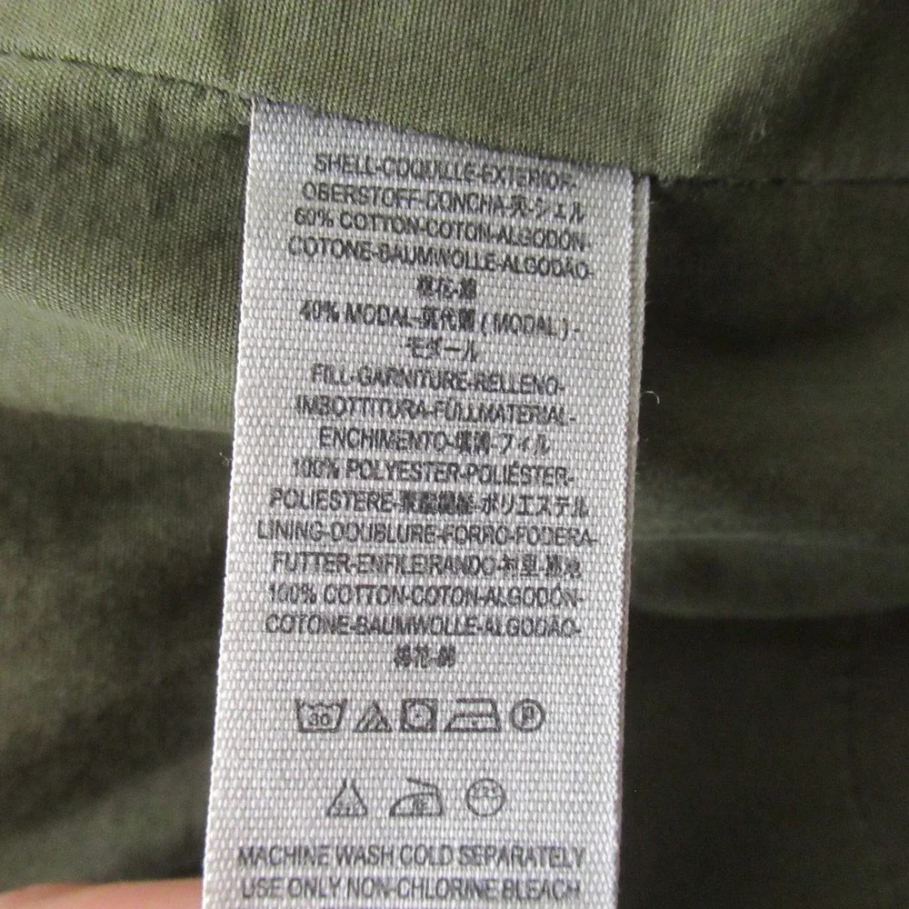New Free People Jacket XS Tawny Puffer Quilted Open Front Olive Green Oversized